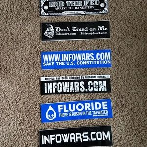Lot of 24 Alex Jones Infowars Bumper Stickers 9/11